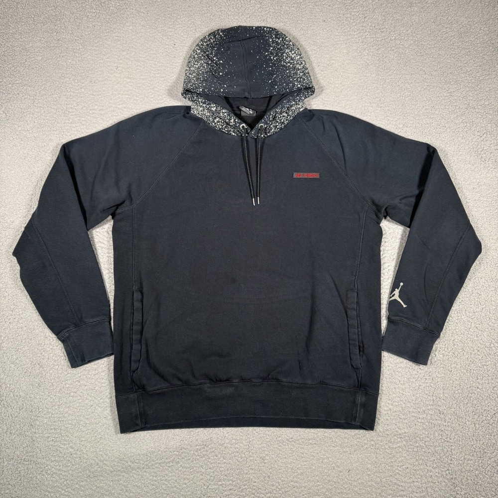 Nike Air Jordan Hoodie Mens XL Black Pullover Sweatshirt Casual Preppy Logo